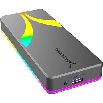 Sabrent Rocket RGB USB 3.2 Gen 2X2型C M.2 SATA/NVME固態驅動器(SSD)機櫃