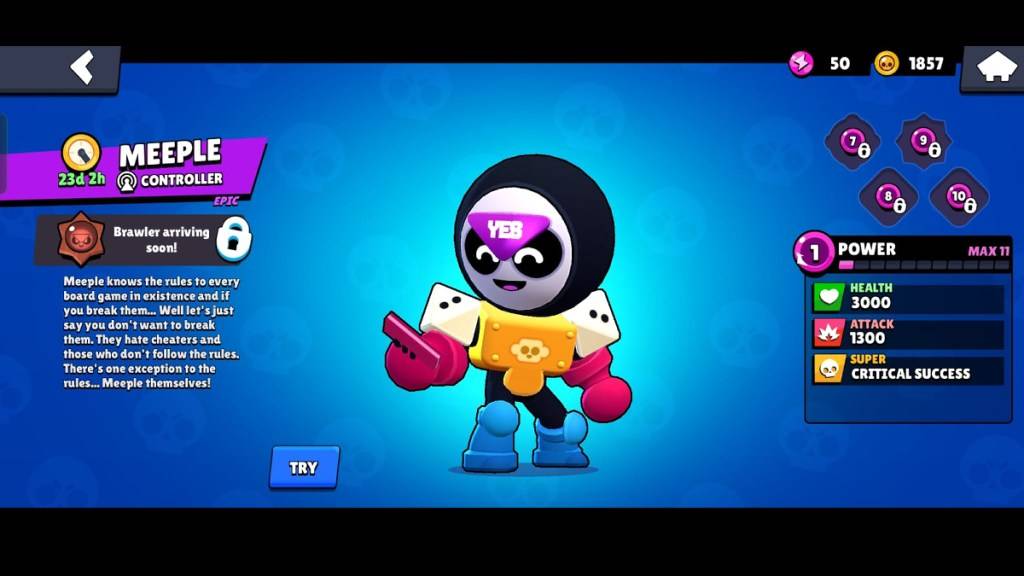 Brawl ကြယ်ရှိ Meeple ပရိုဖိုင်းစာမျက်နှာ။