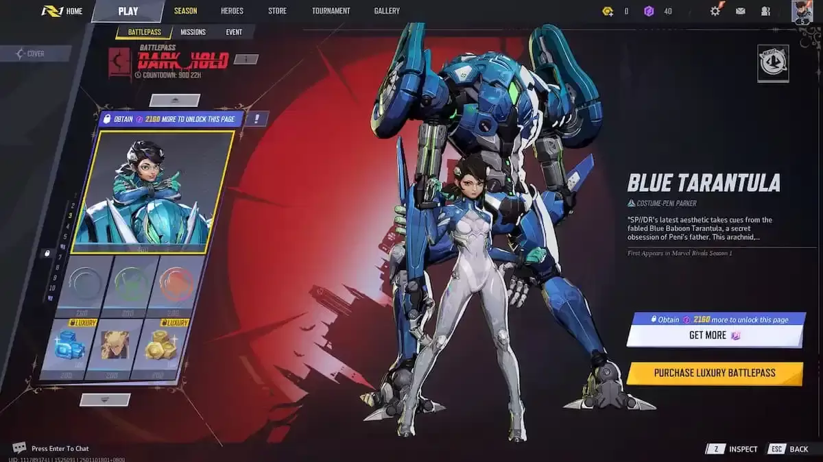 Blue Tarantula Skin