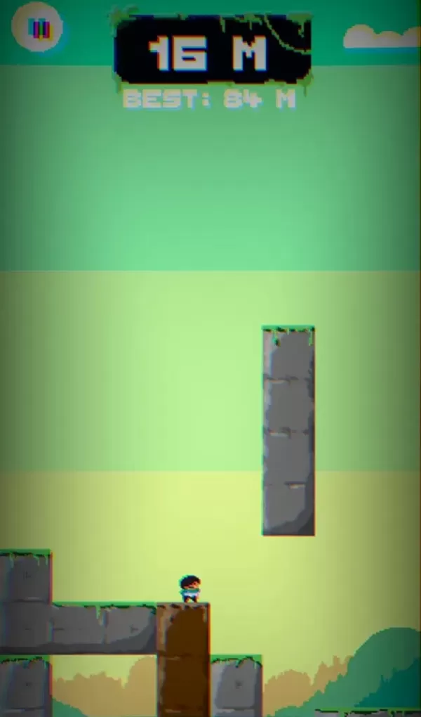 blockcharted screenshot showing a diminutive figure next to oddly-shaped blocks