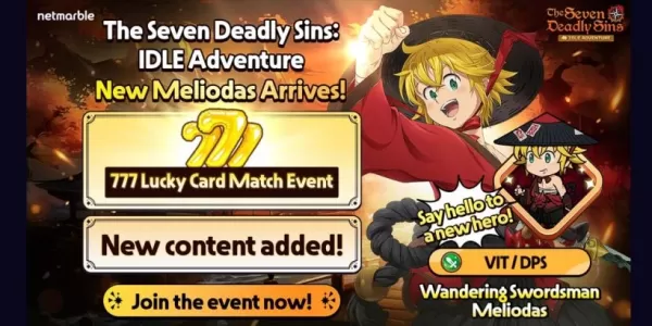 Os sete pecados capitais: Idle Adventure adiciona espadachim errante Meliodas junto com eventos de tempo limitado