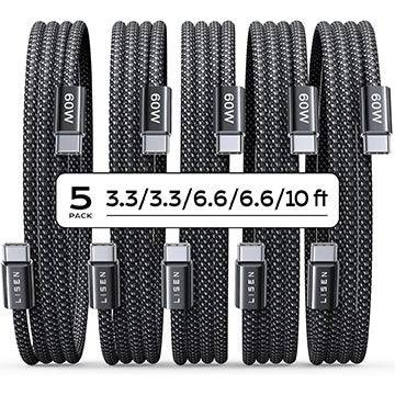 5件包USB Type-C電纜