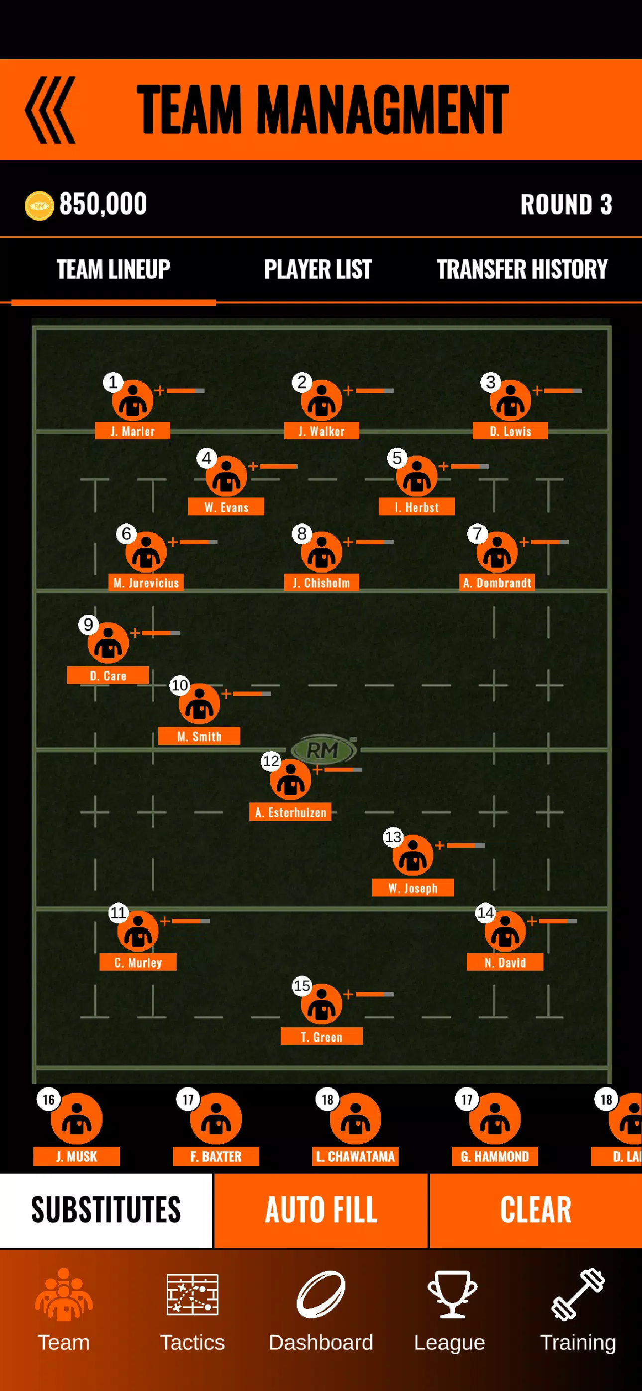 Rugby Manager 25 Скриншот 1